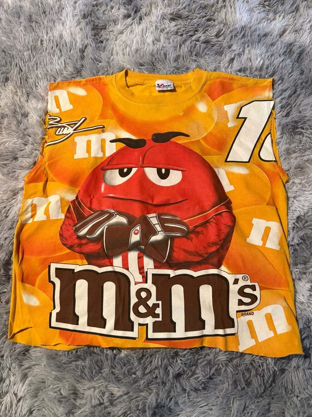 Vintage 2008 NASCAR M&M's Kyle Busch All Over Print Sleeveless T-Shirt